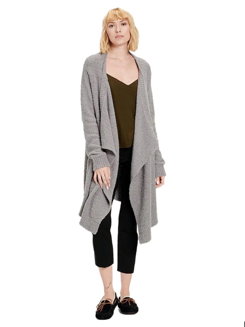 UGG Gray Open-Front Draped Blanket Cardigan Phoebe Wrap Cardigan‎ #424